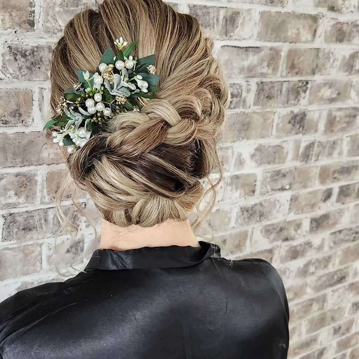 Highlight Blonde Braid Updo For Formal Events