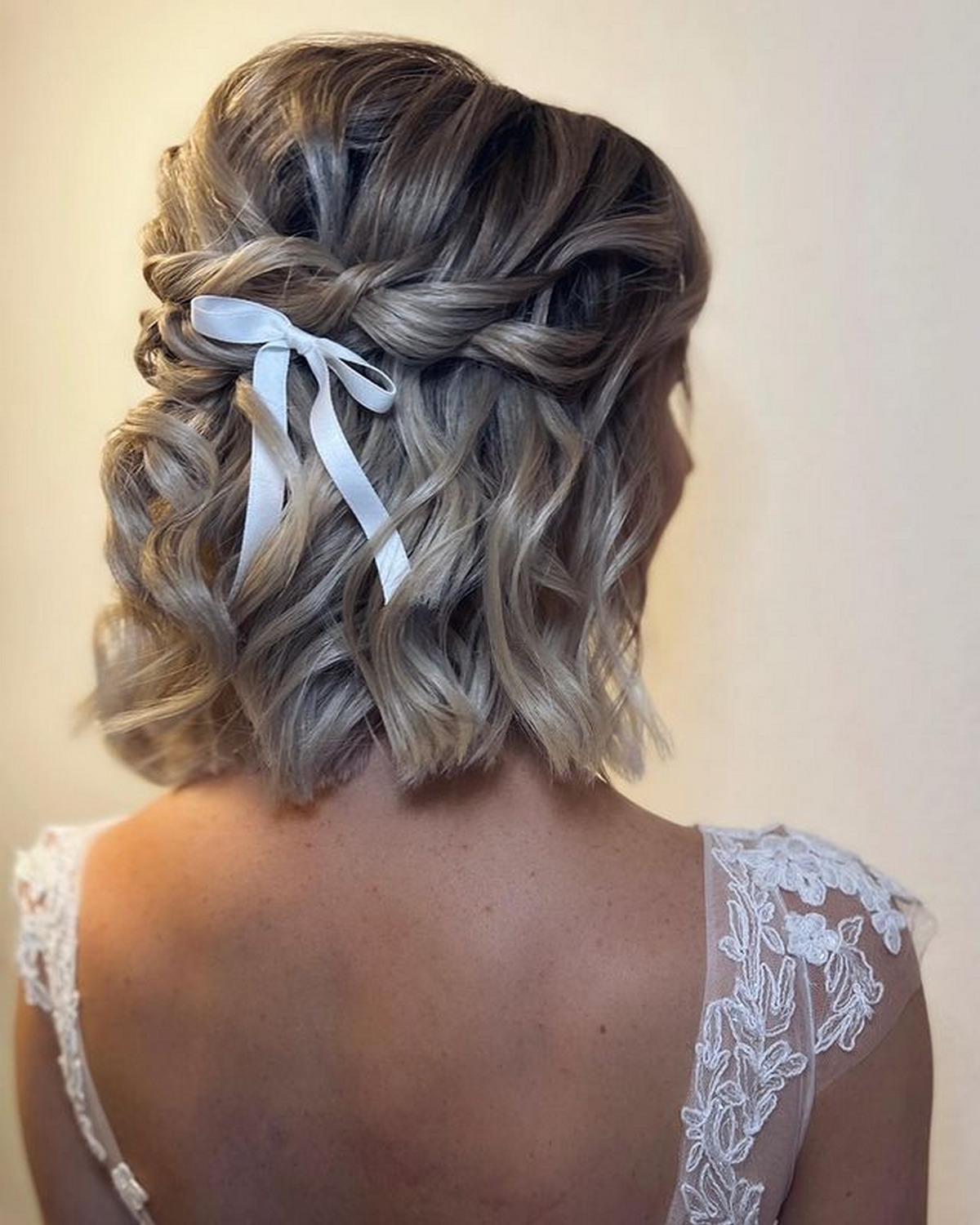 Curly Bob With Half-Up Half-Down Hairstyle