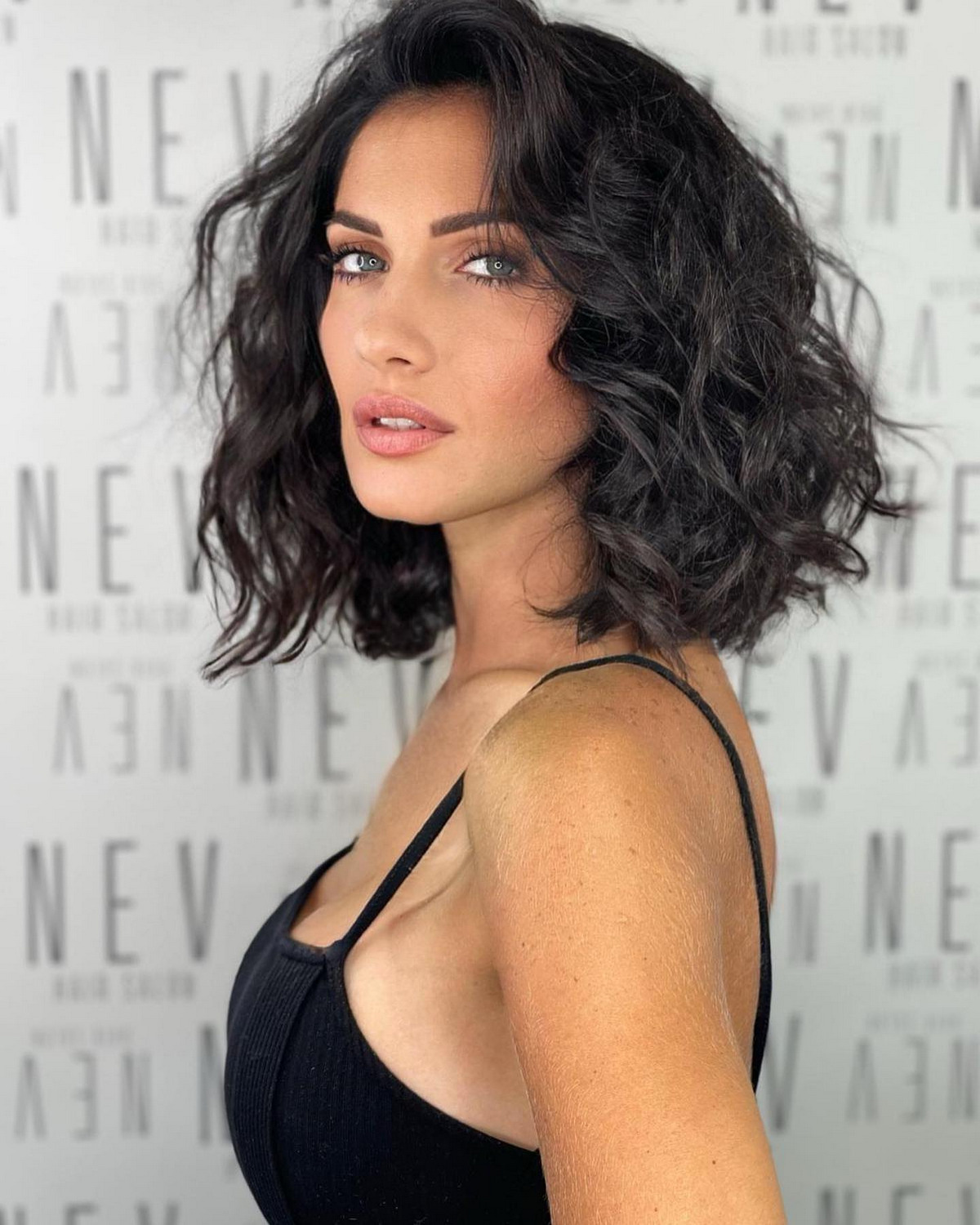 Chic And Sassy Black Curly Lob