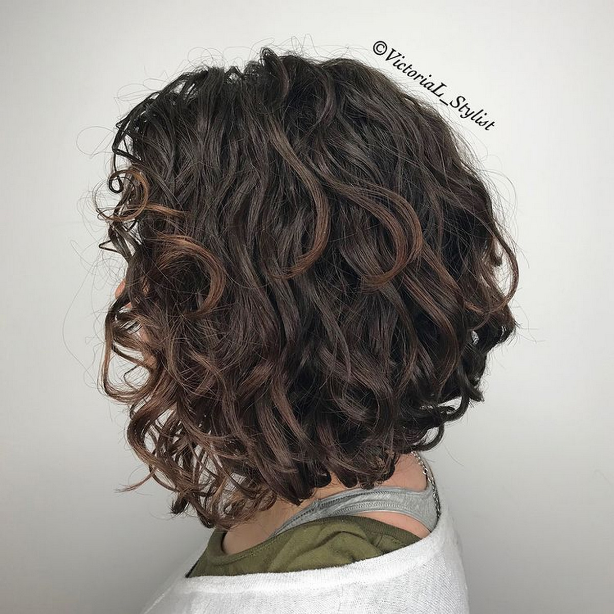 Curly Bob With Subtle Highlights