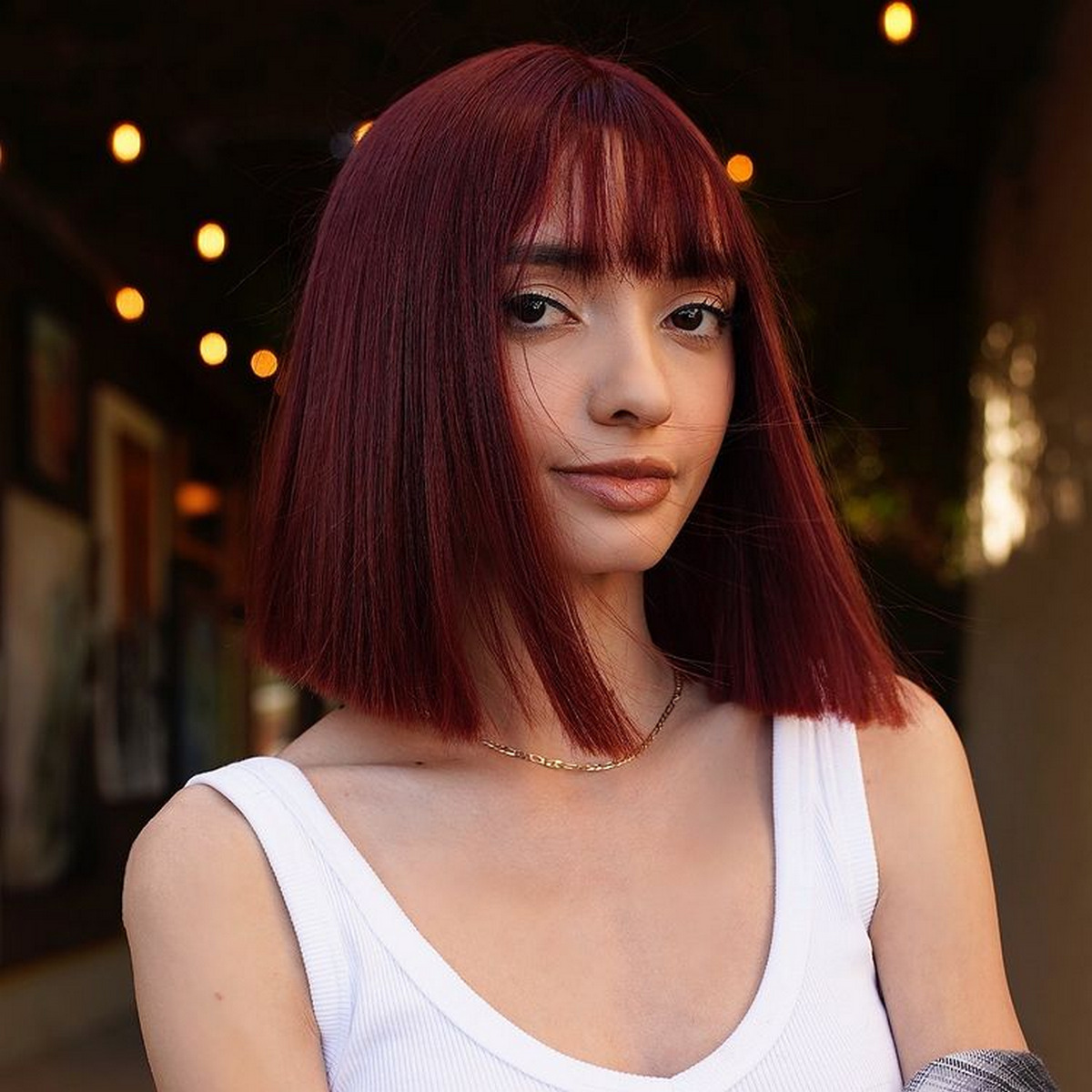 Edgy Blunt Bob with Sleek Bangs