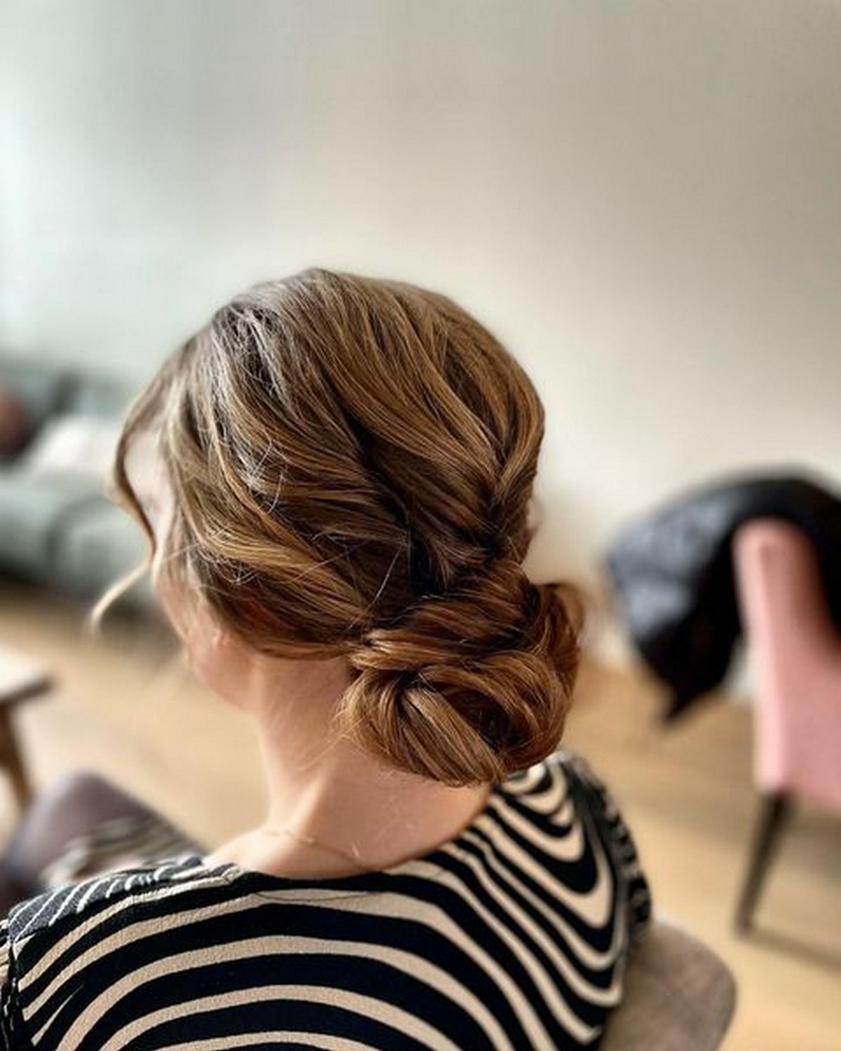 Loose Low-Twist Updo For Bridal Hairstylist