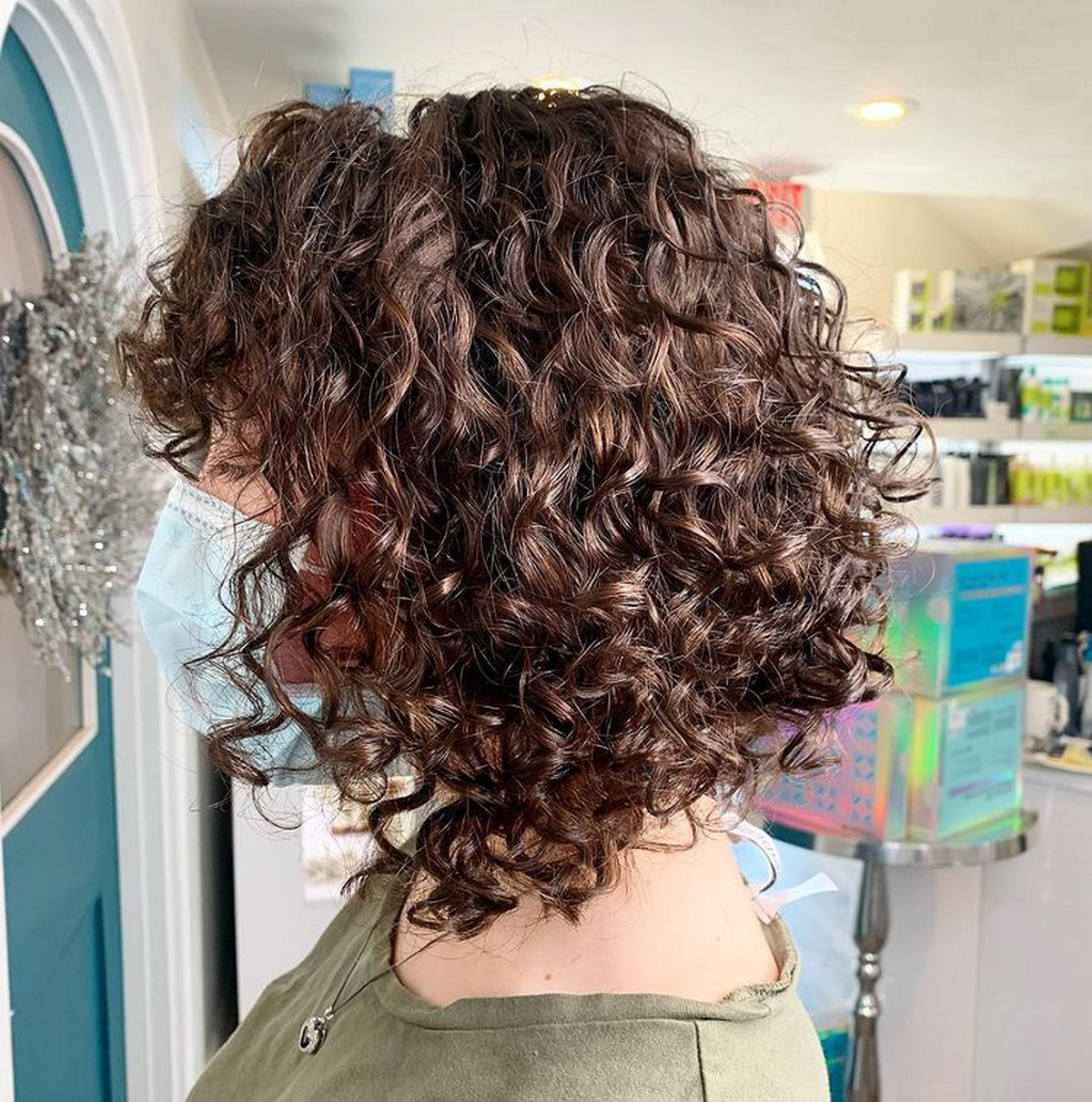 Angled Curly Bob
