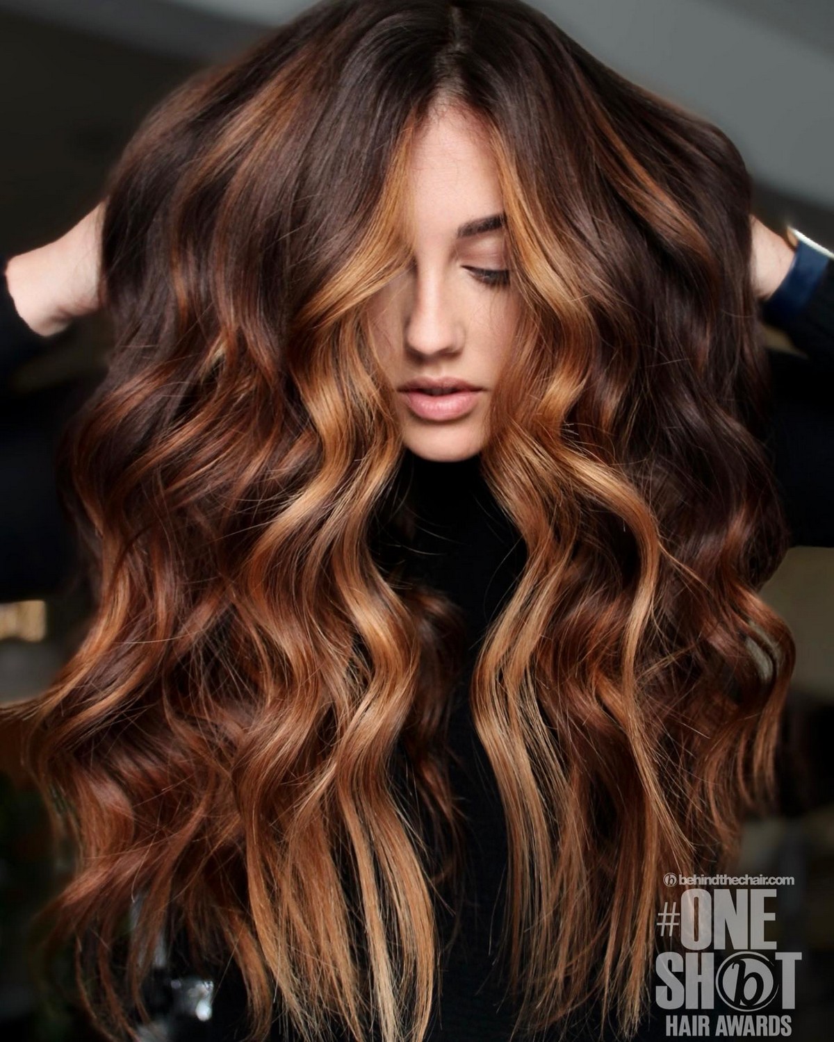 Dark Brown Hair With Copper Highlights