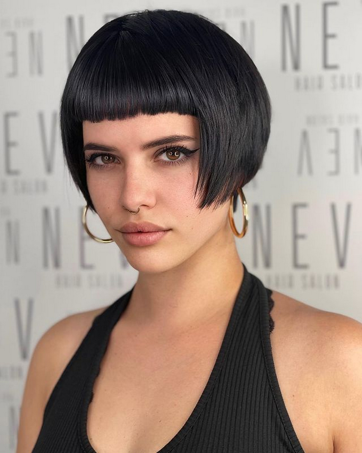 Classy Baby Bangs with a Short Bob
