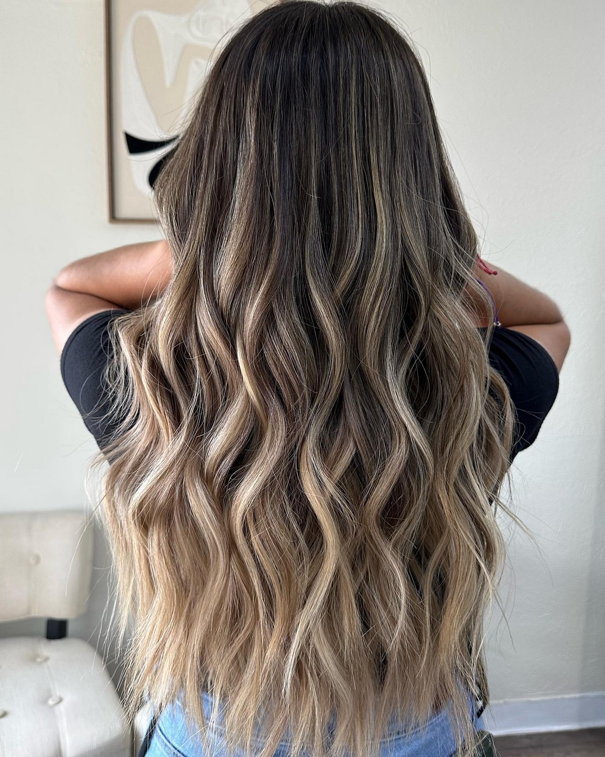 Caramel Blonde Ombre On Black Hair
