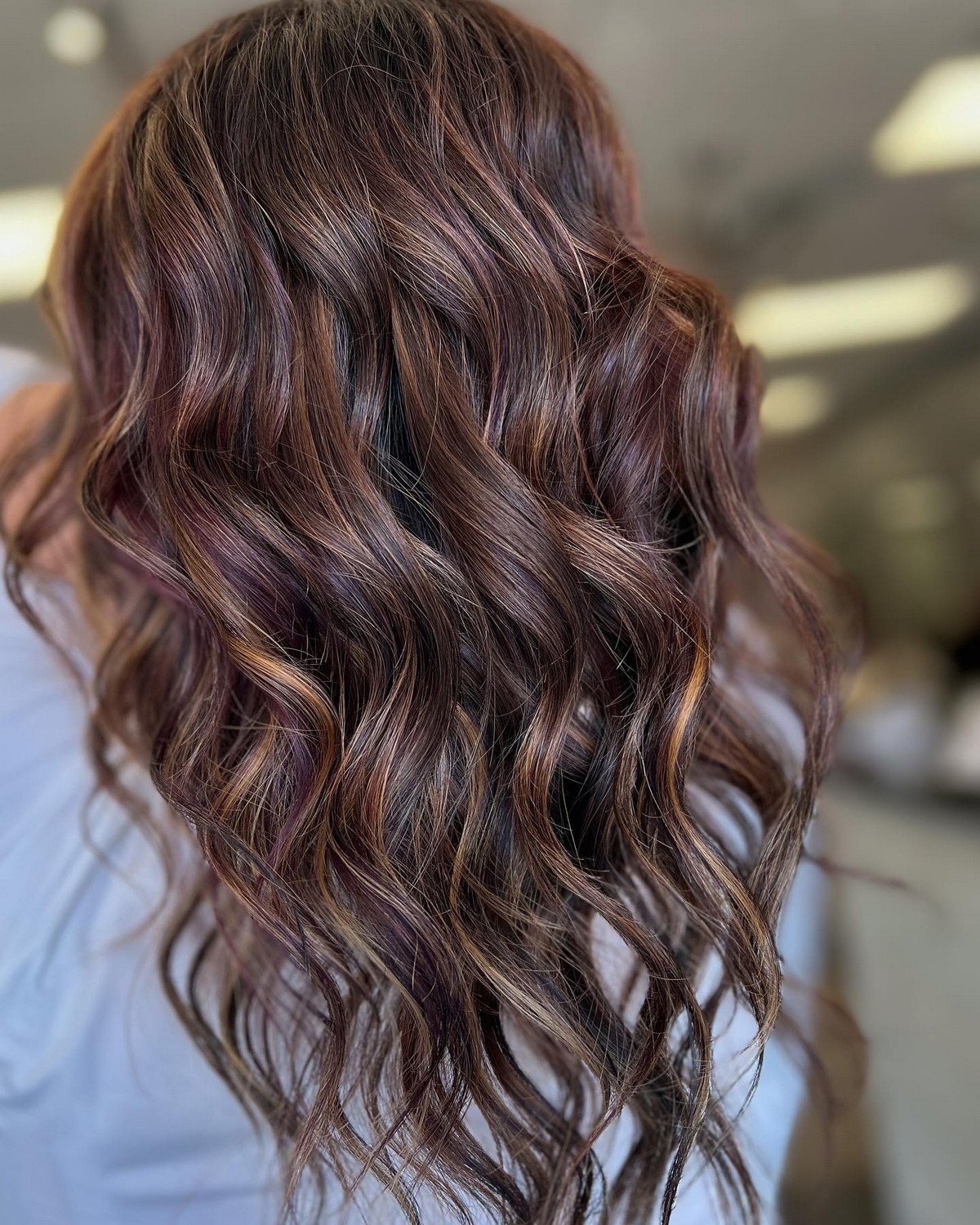 Dark Brown Hair With Violet Highlights