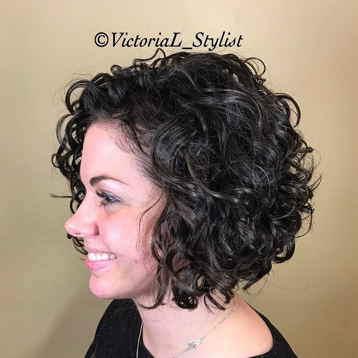 Bob With Messy Glossy Curls