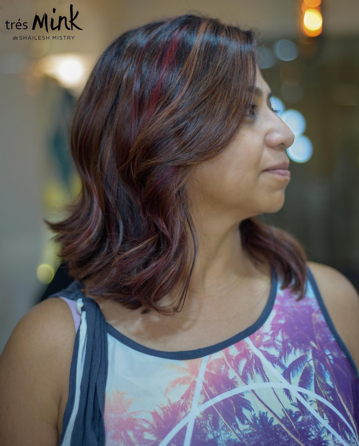 Dark Brown Hair With Cherry Red Highlights