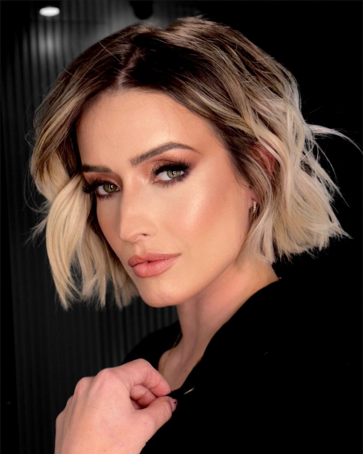 Ombre Messy Wavy Blunt Bob