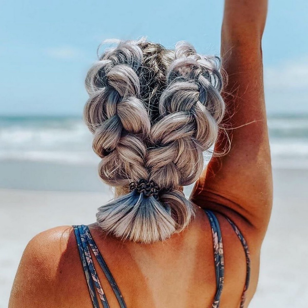 Platinum Two Fishtail Thick Braids