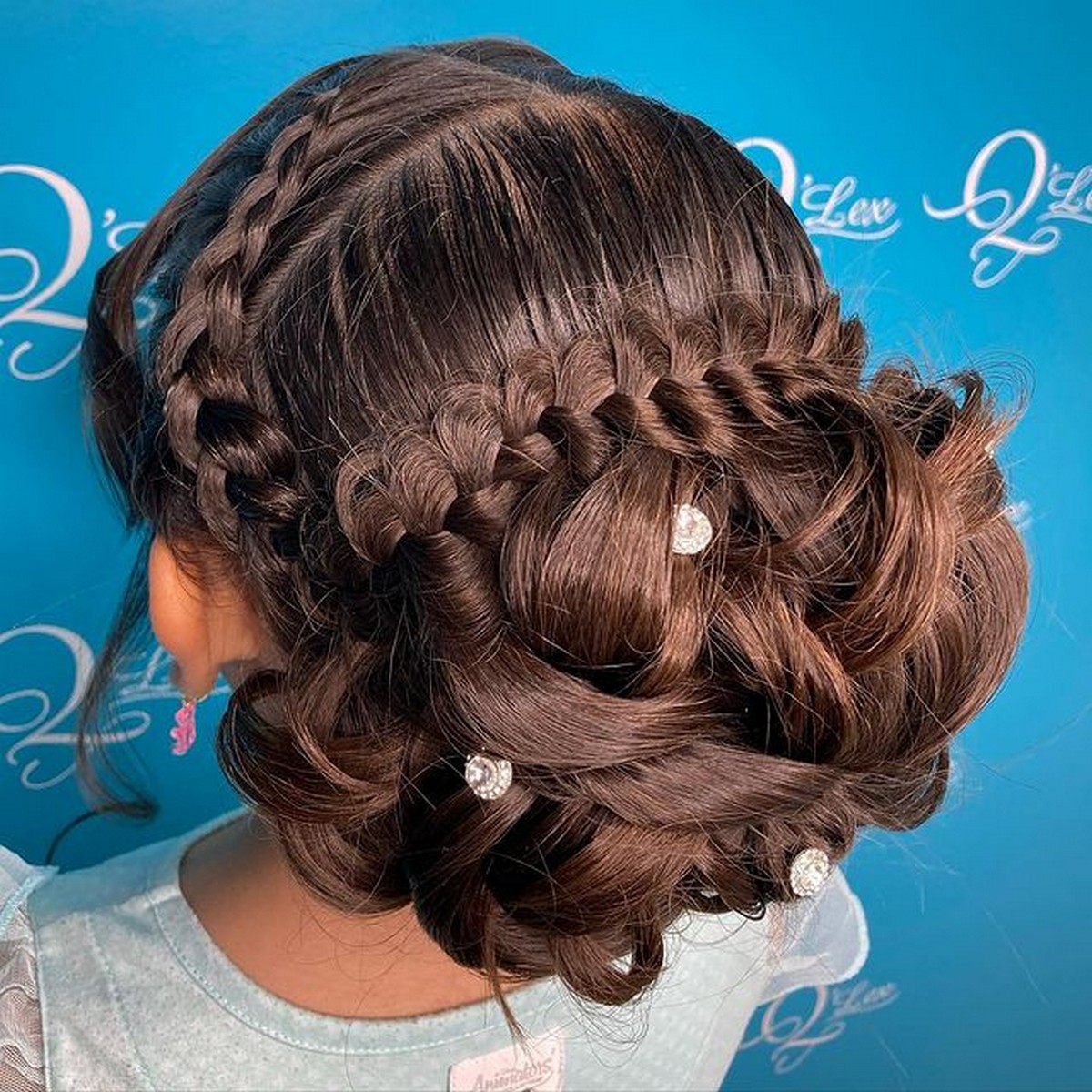 Thick Big Updo With Braid