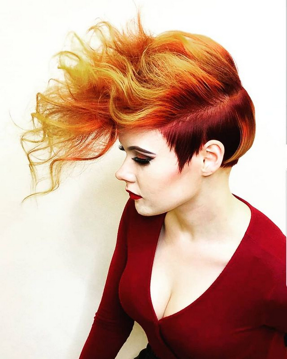 Dark to Light Short Red Hair Ombre