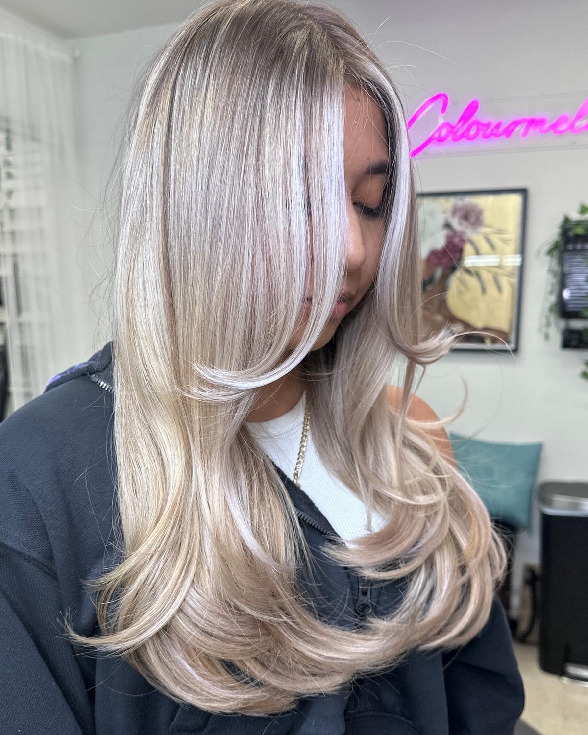 Platinum Layers With Bangs