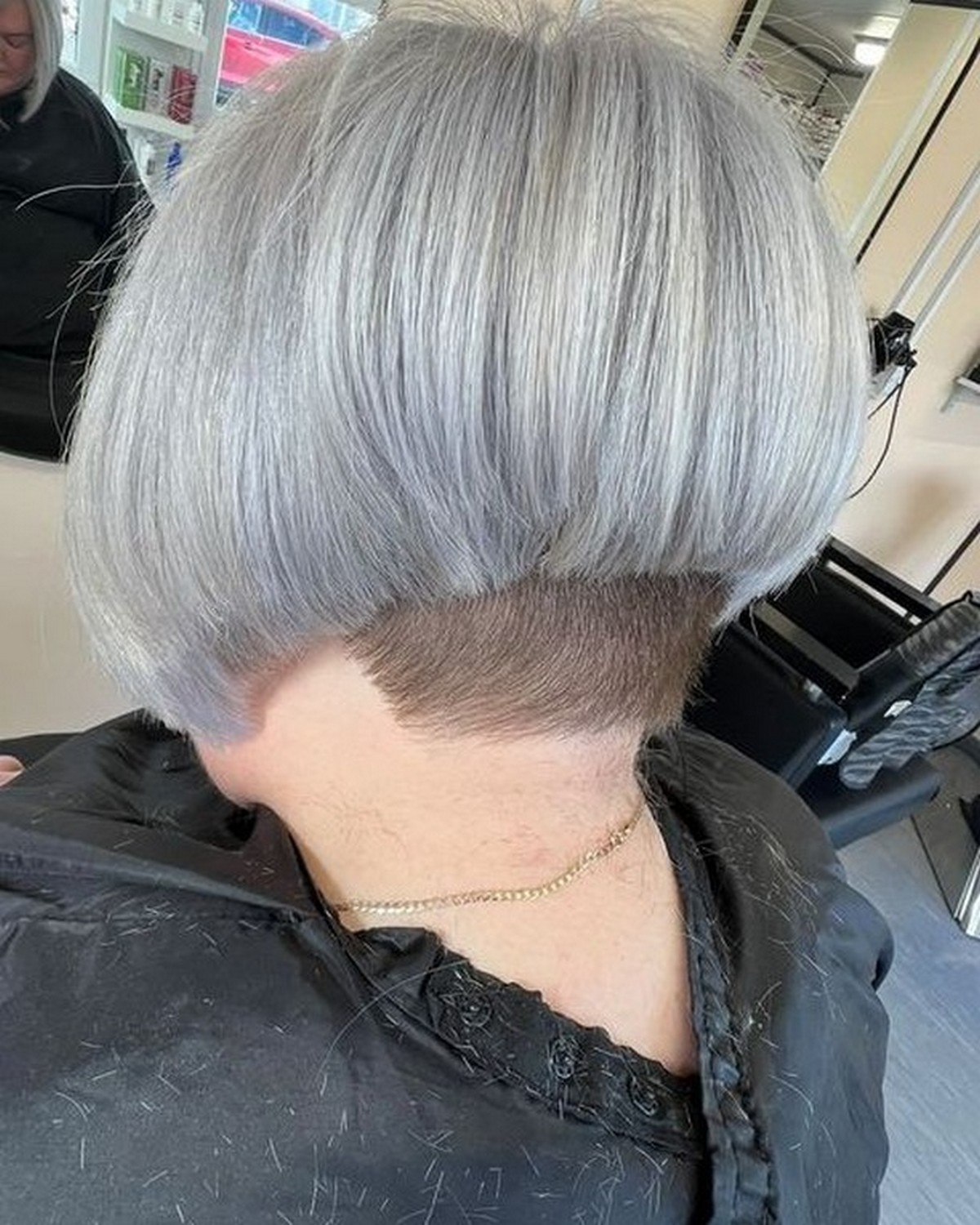 Ash Blunt Bob With Undercut Shaved On The Back