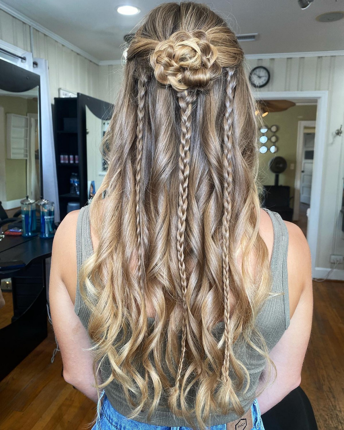 Half-Up Flower Braid