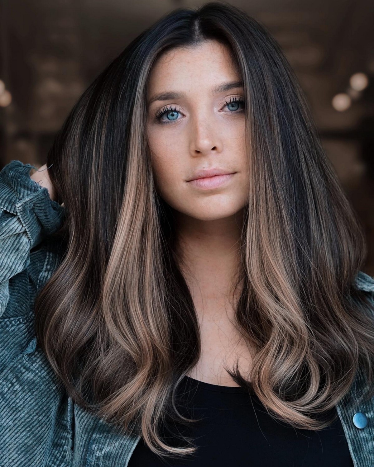 Black Hair With Front Blonde Highlights