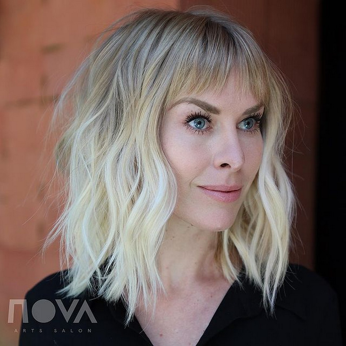 Platinum Blonde Bob With Pearly Hues
