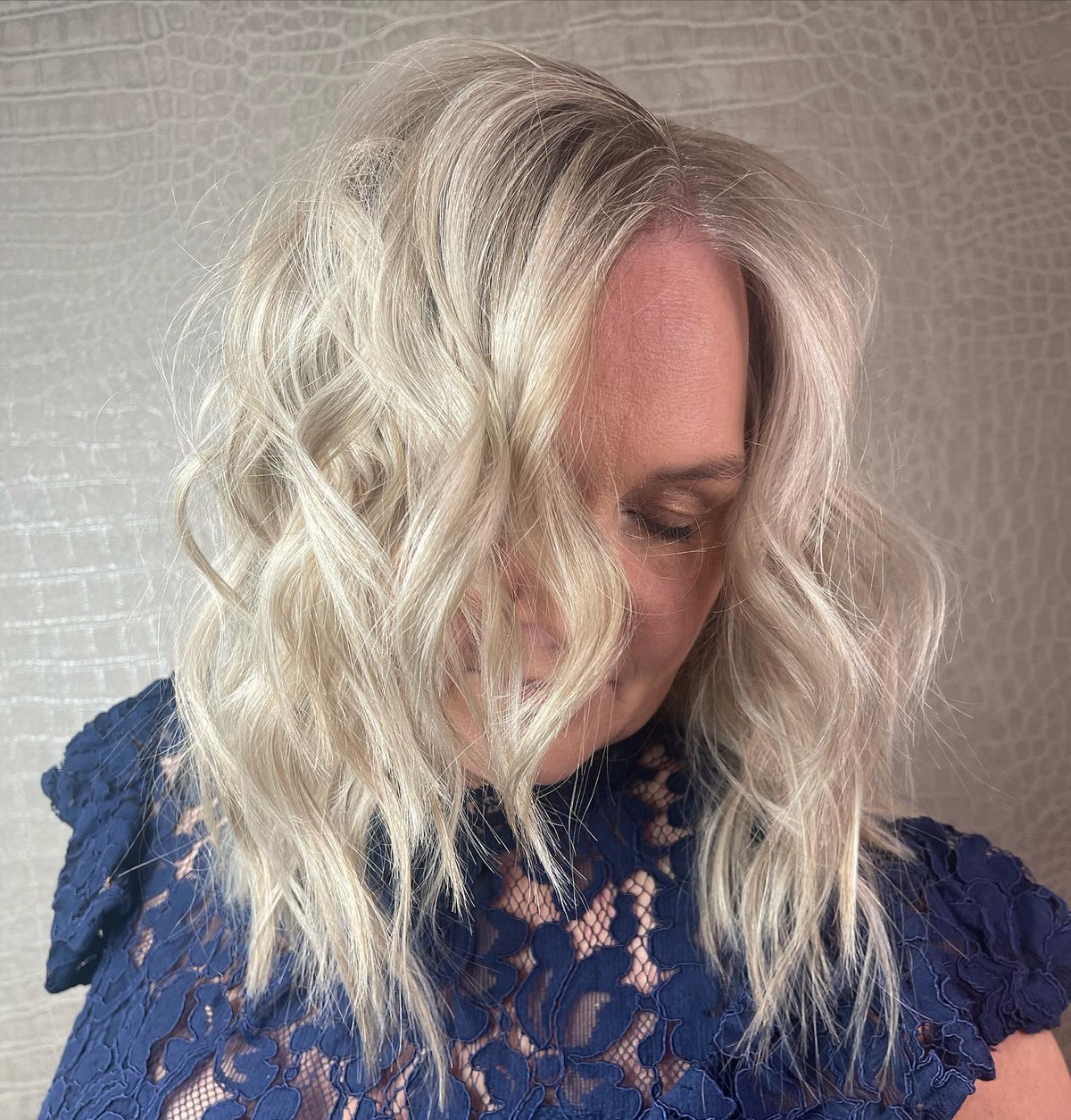 Tousled Blunt Bob With Balayage