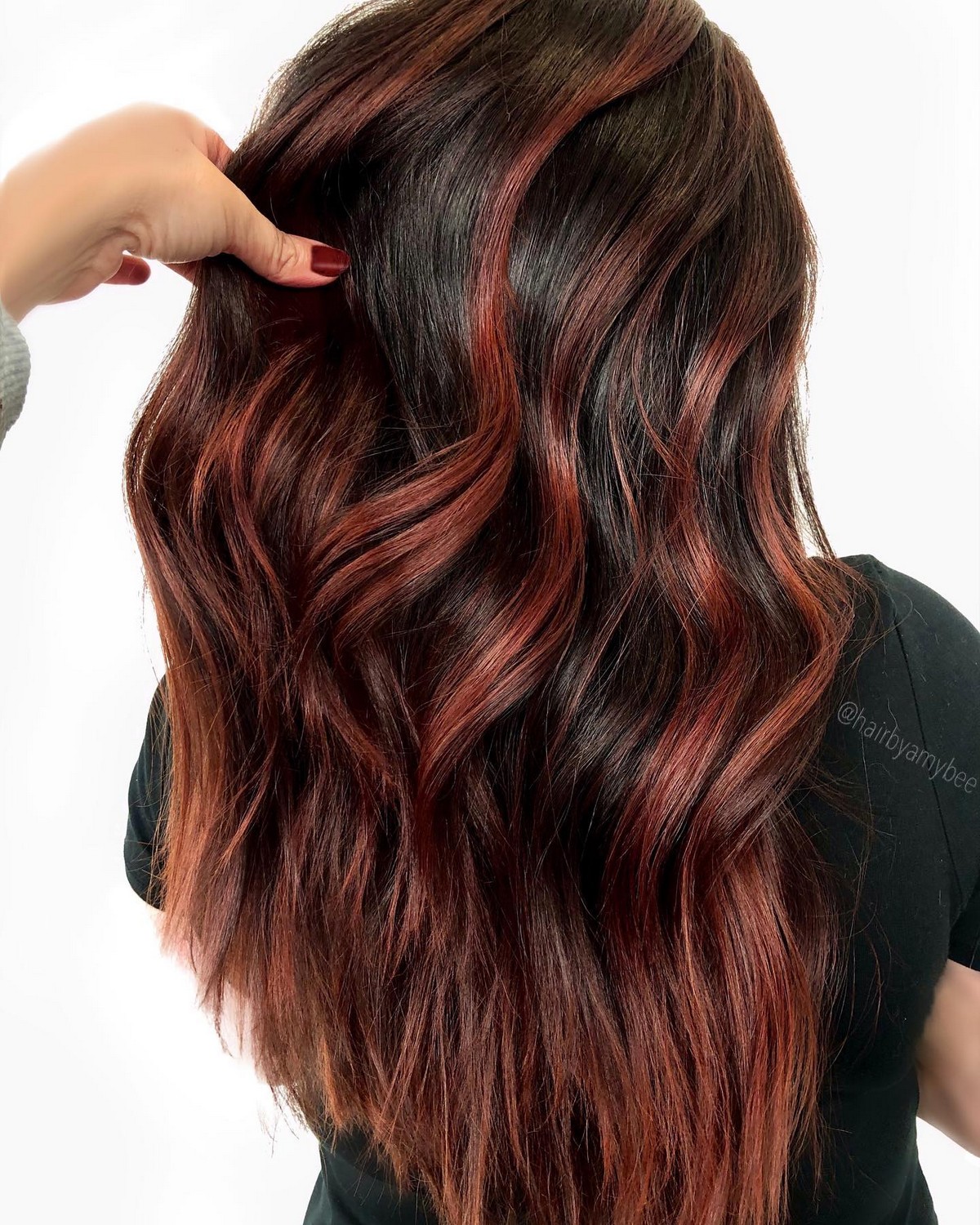 Dark Brown Hair With Red Highlights