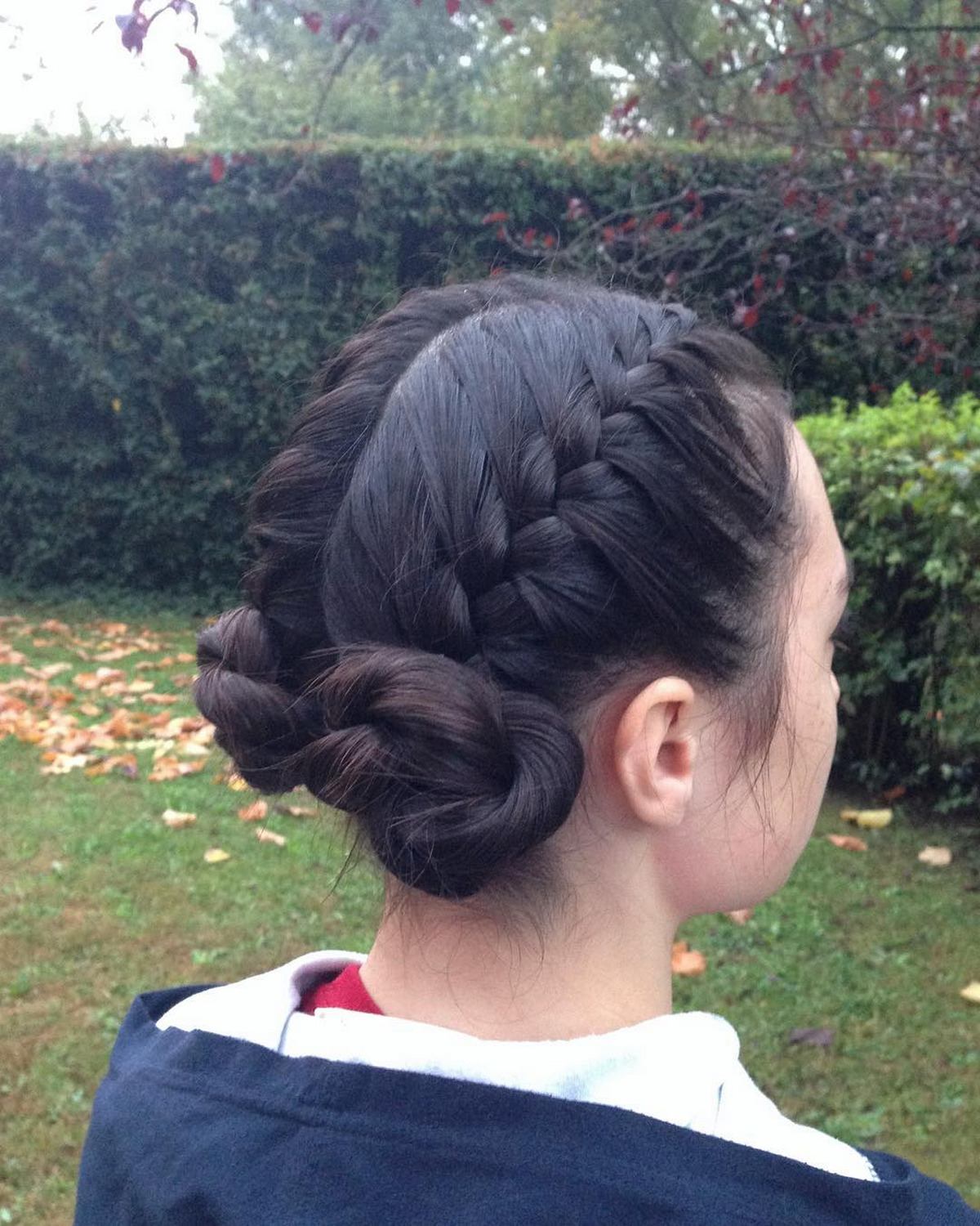 French Braids Into Double Buns