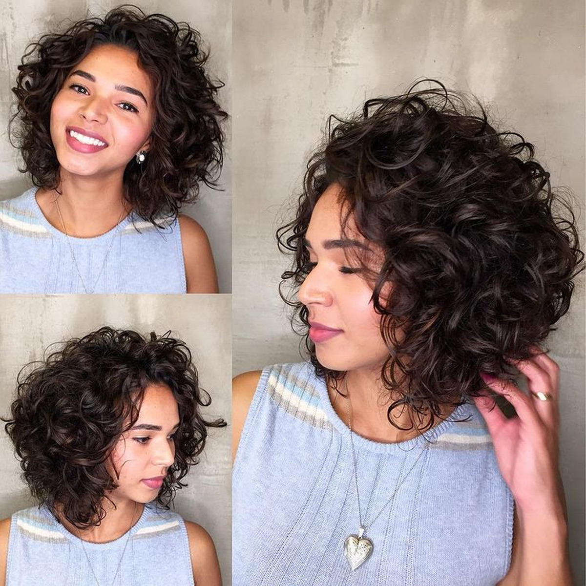 Luxurious Angled Curly Bob
