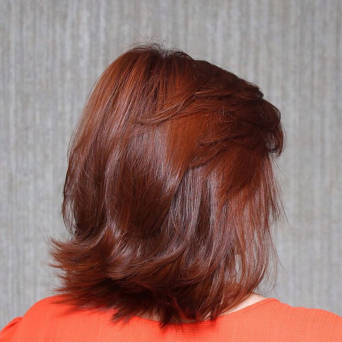 Auburn Shoulder Length Hair
