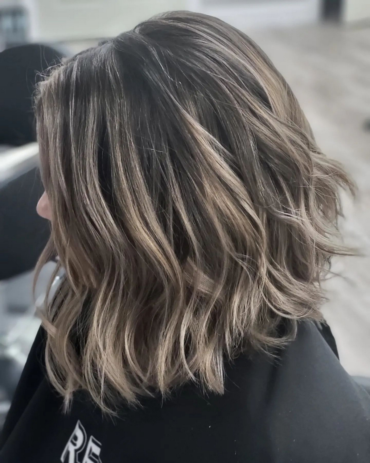 Cool Toned Brunette Hair with Ash Balayage