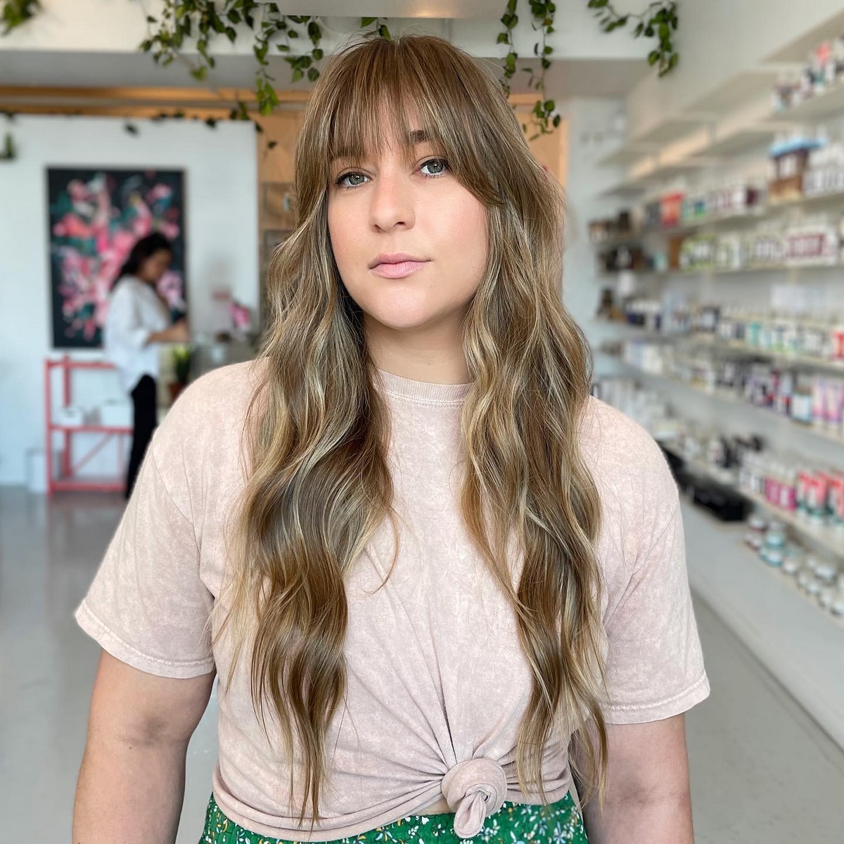 Blonde Mermaid Hair With Wispy Bangs At Brow
