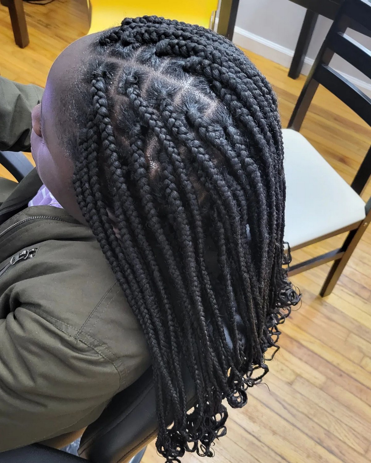 Cornrow Knotless Thick Braids With Curly Ends Hair