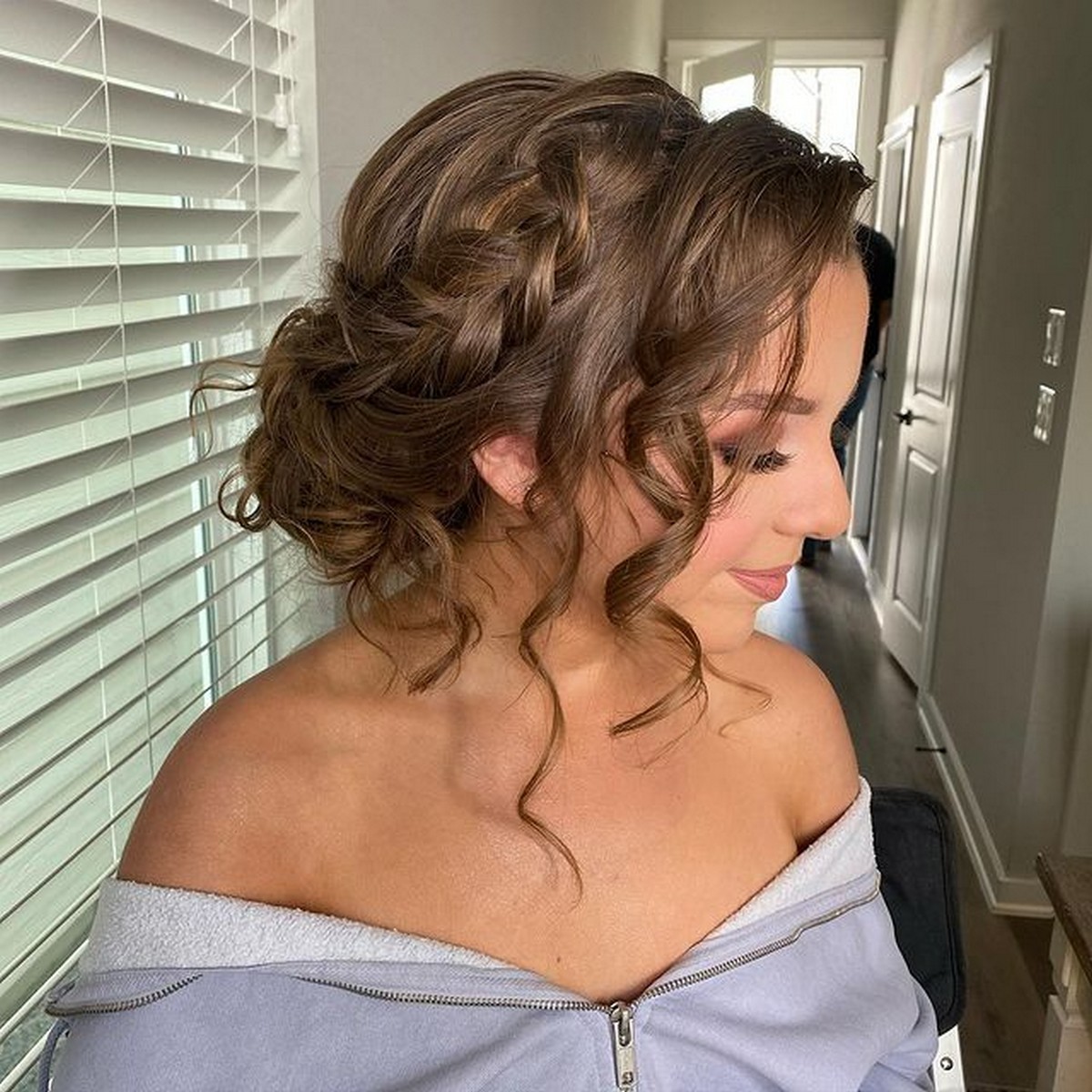 Messy Updo With Many Curl Fringes