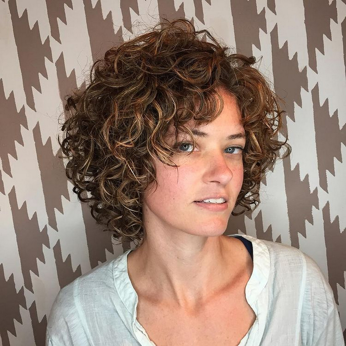 Chin-Length Curly Bob