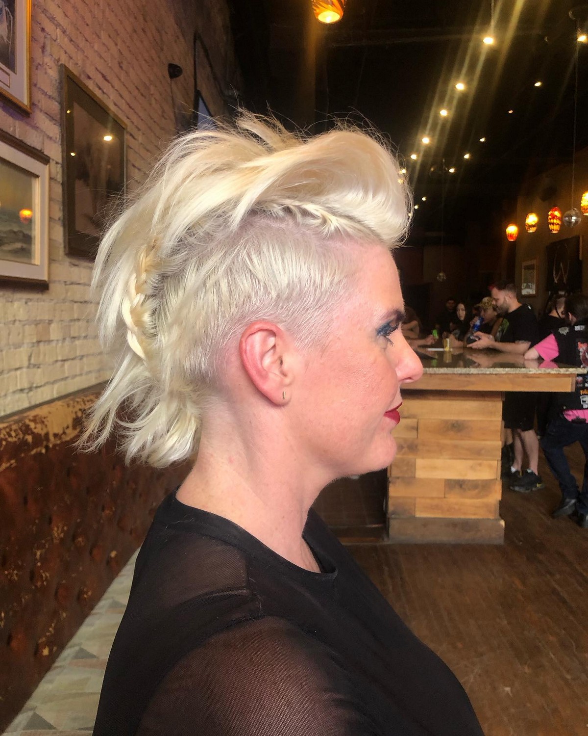 Medium Blonde Mohawk Fishtail Thick Braid