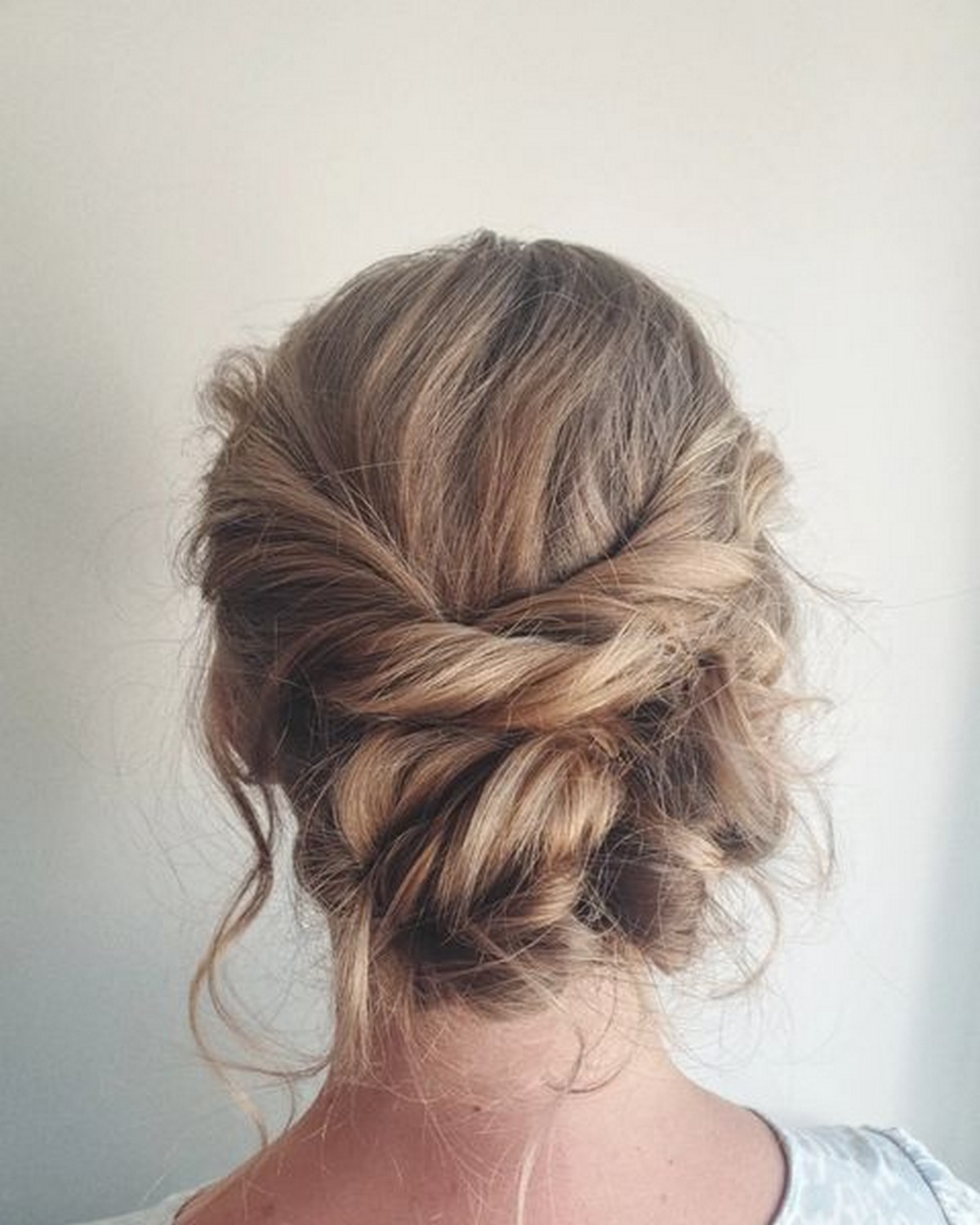 Blonde Messy Twist Updo