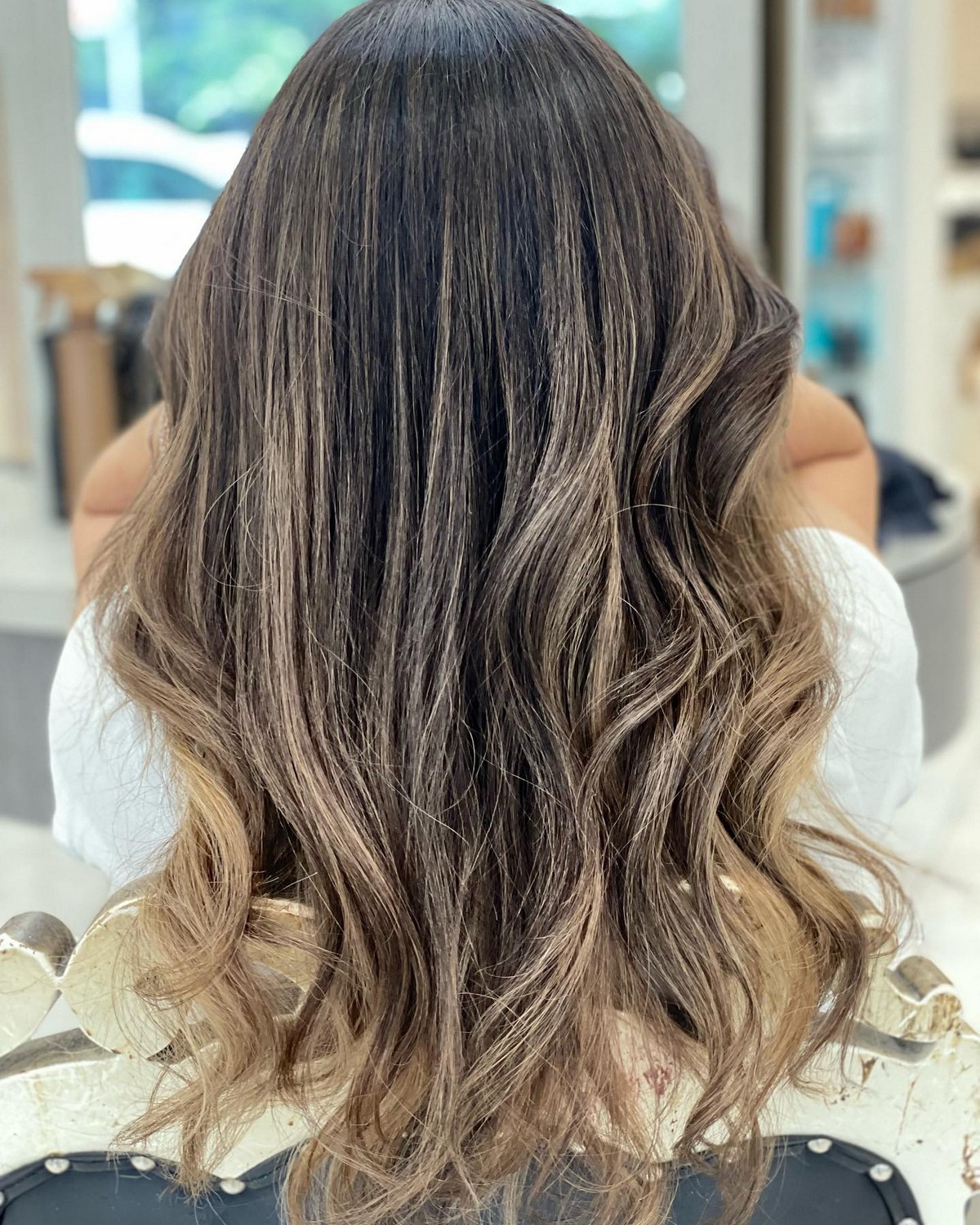 Ashy Mushroom Blonde Highlights On Black Hair