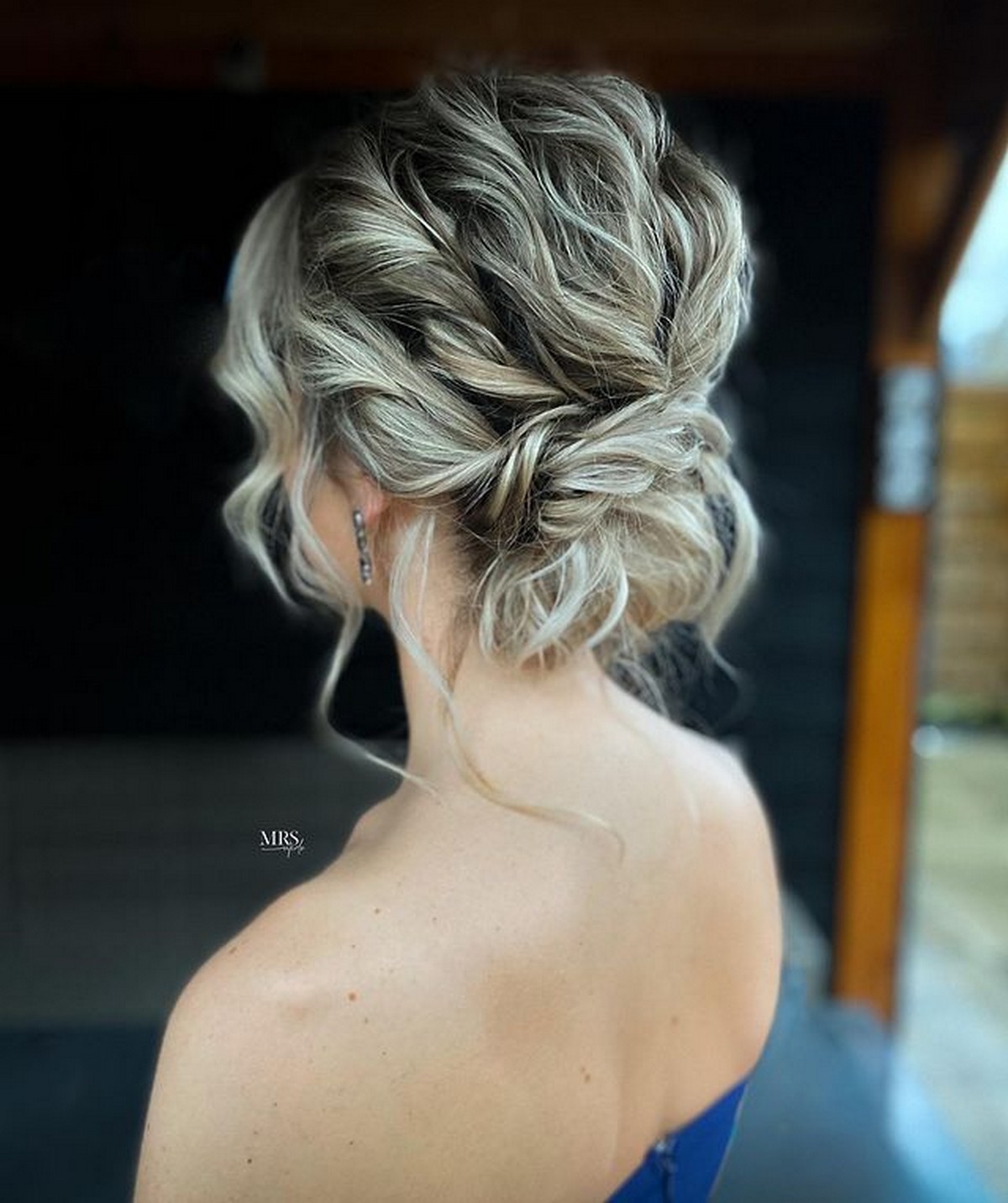 Low Updo With Polished Waves