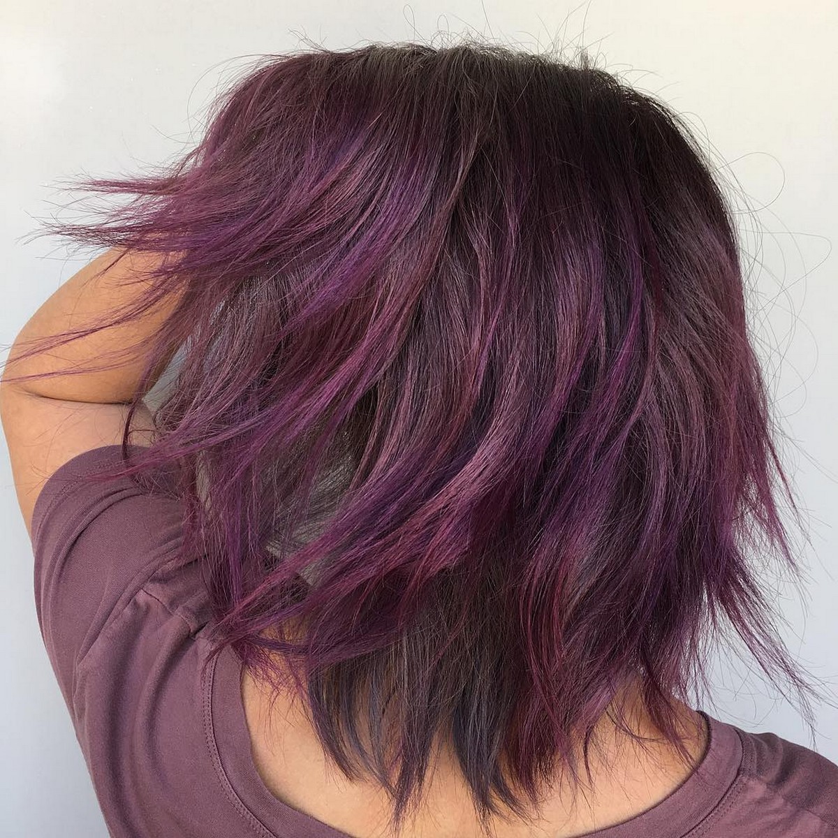 Purple Profusion Bob Layer Of Thick Hair