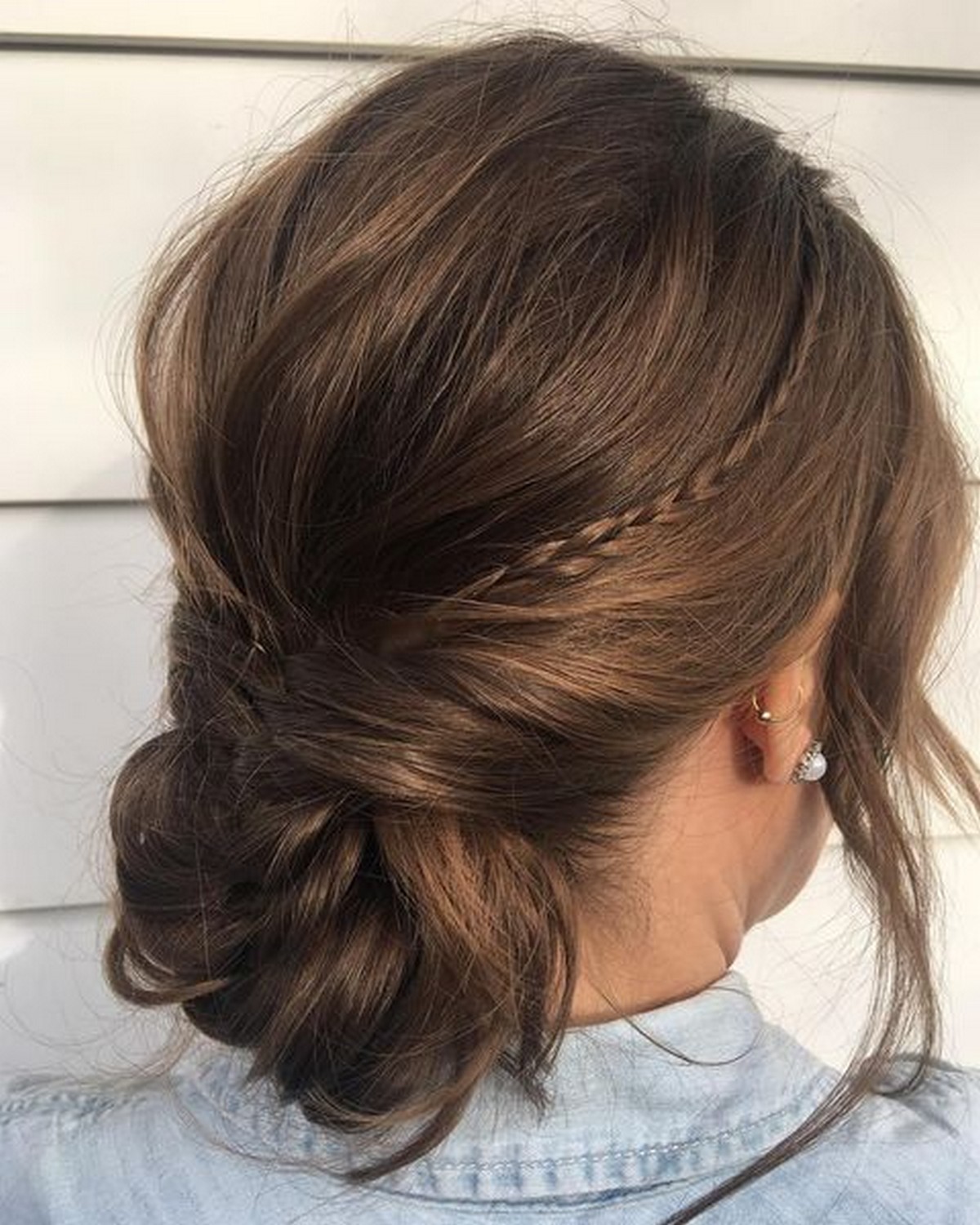 Textured Chignon Updo With Braided Elements
