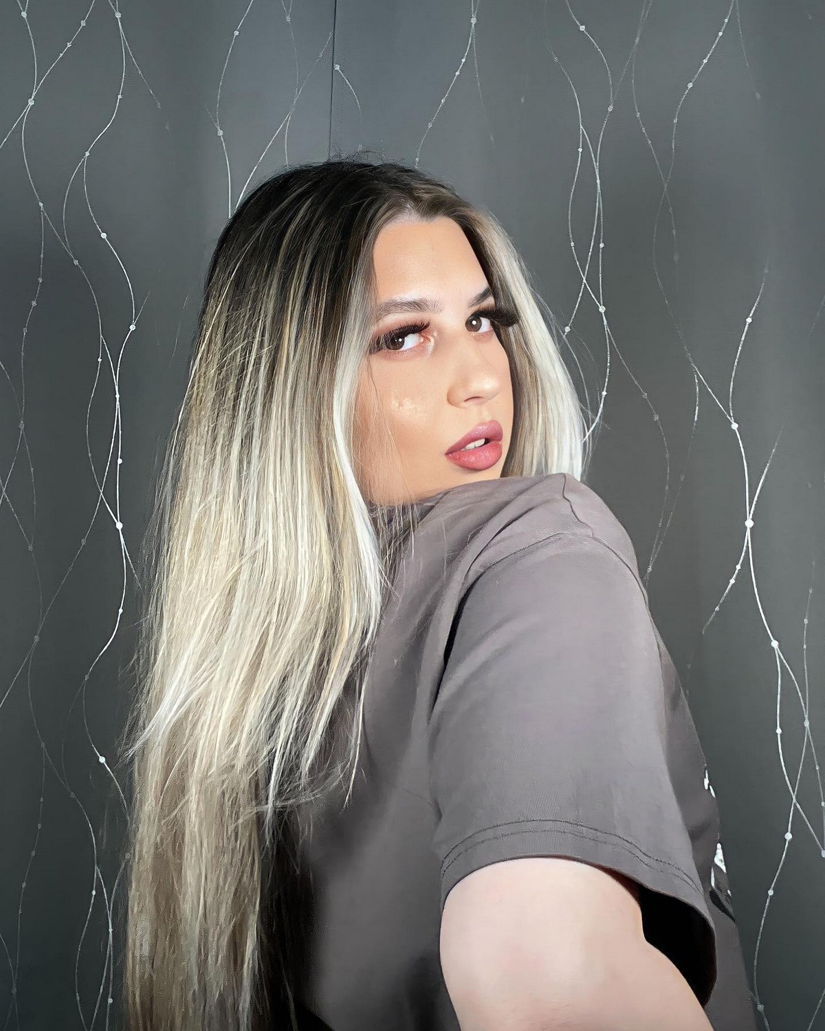 Icy Platinum Blonde Ombre On Black Hair