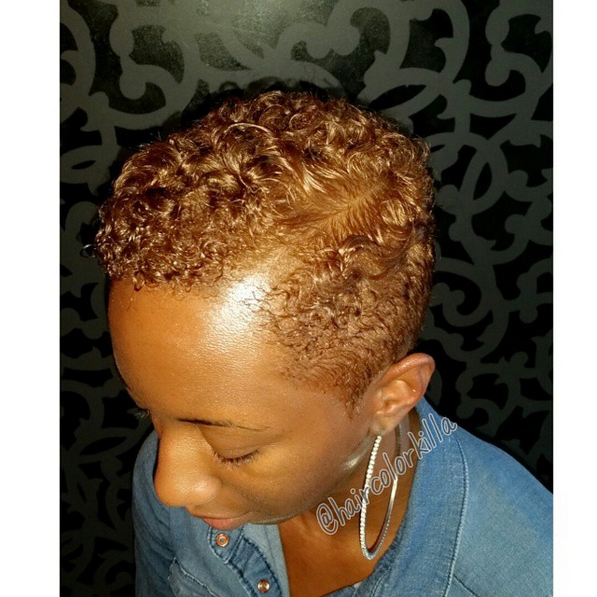 Bronzed Afro Cut