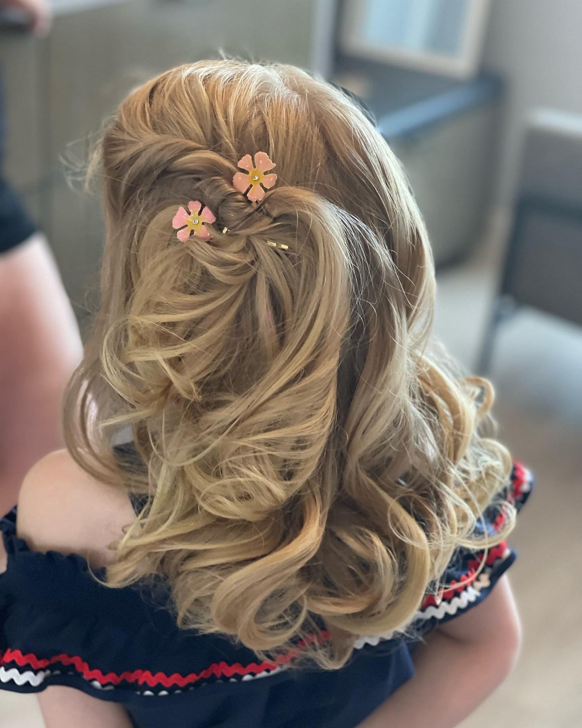 Curls With Flower Clip
