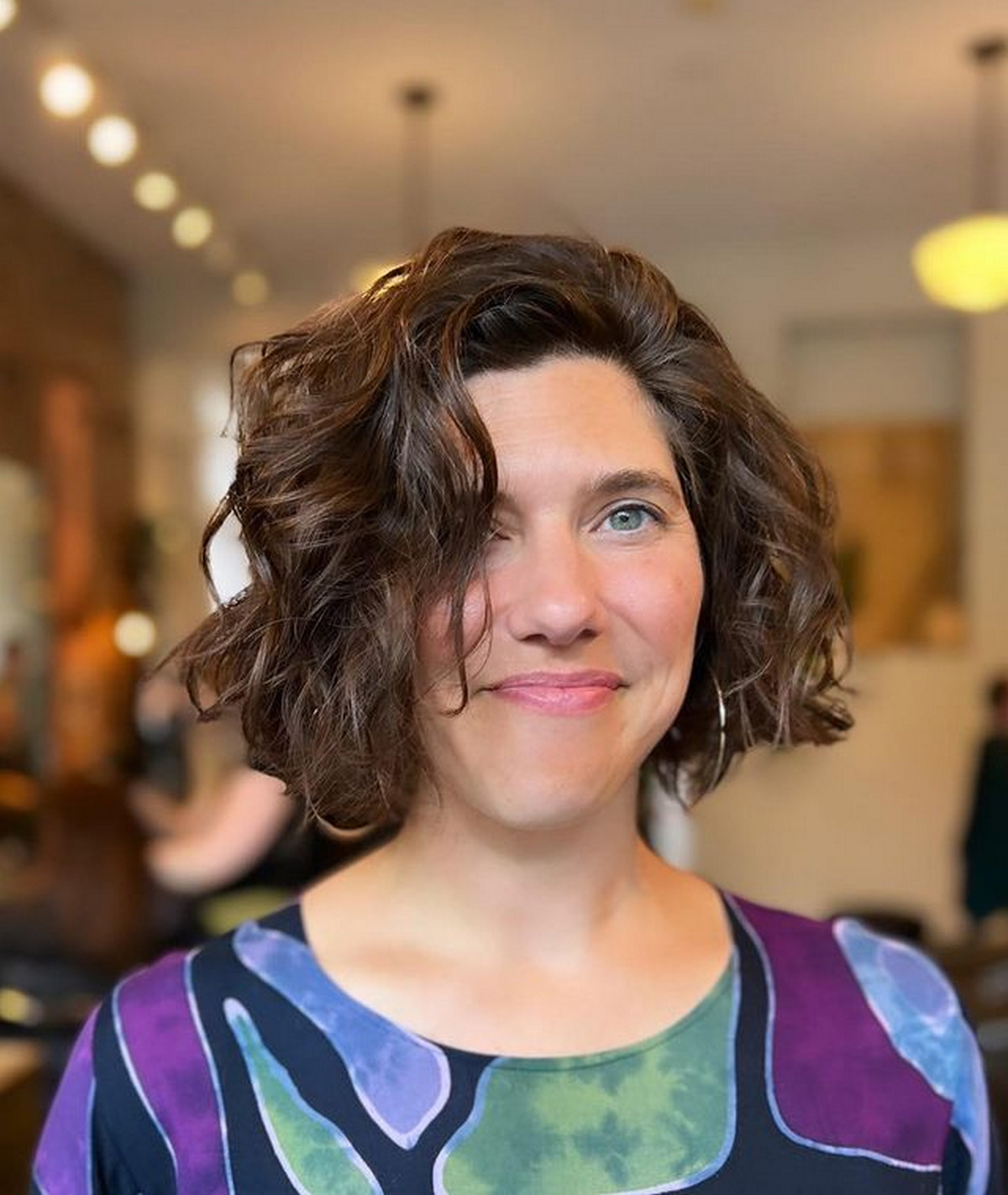 Side-Swept Curly Bob