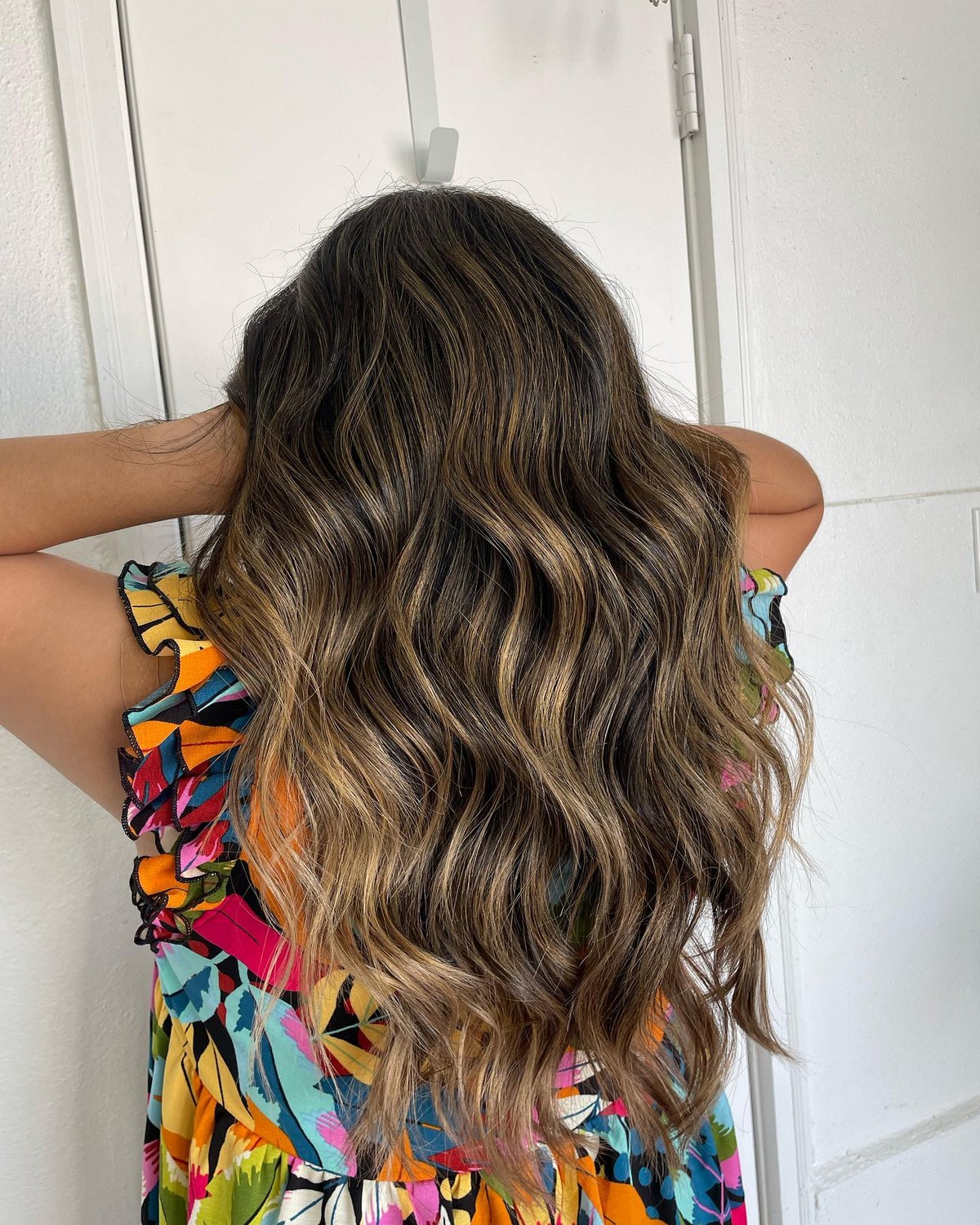 Warm Golden Honey Blonde Highlights On Black Hair