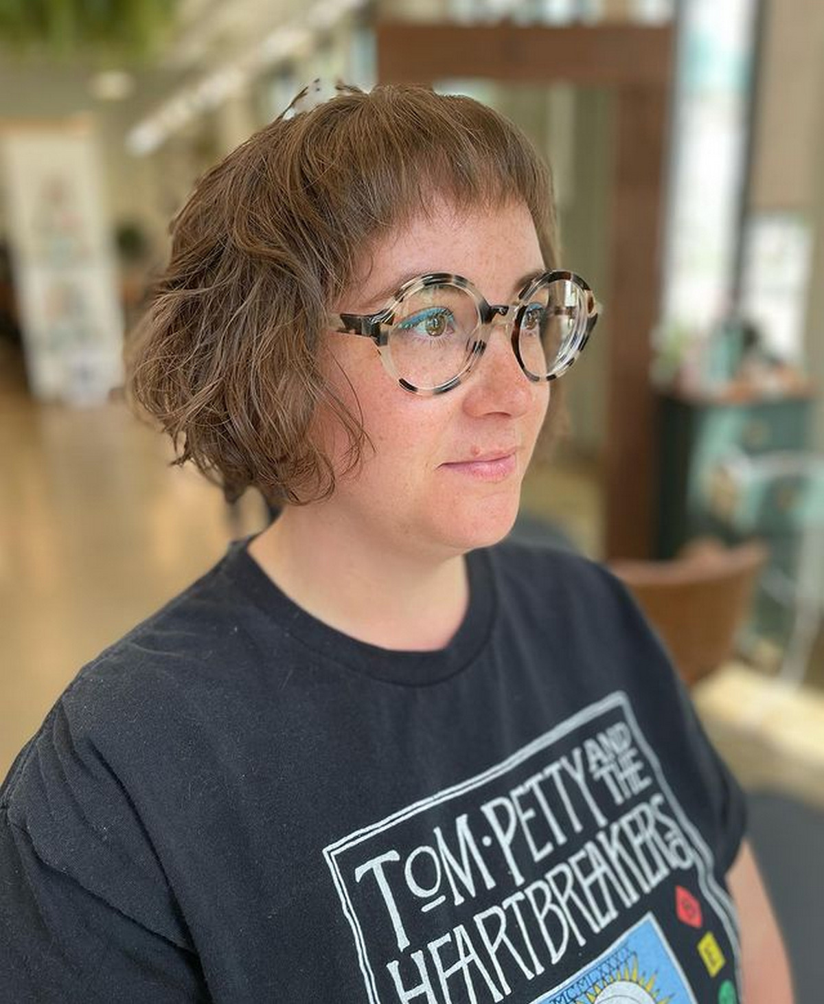 Curly Bob With Choppy Bangs