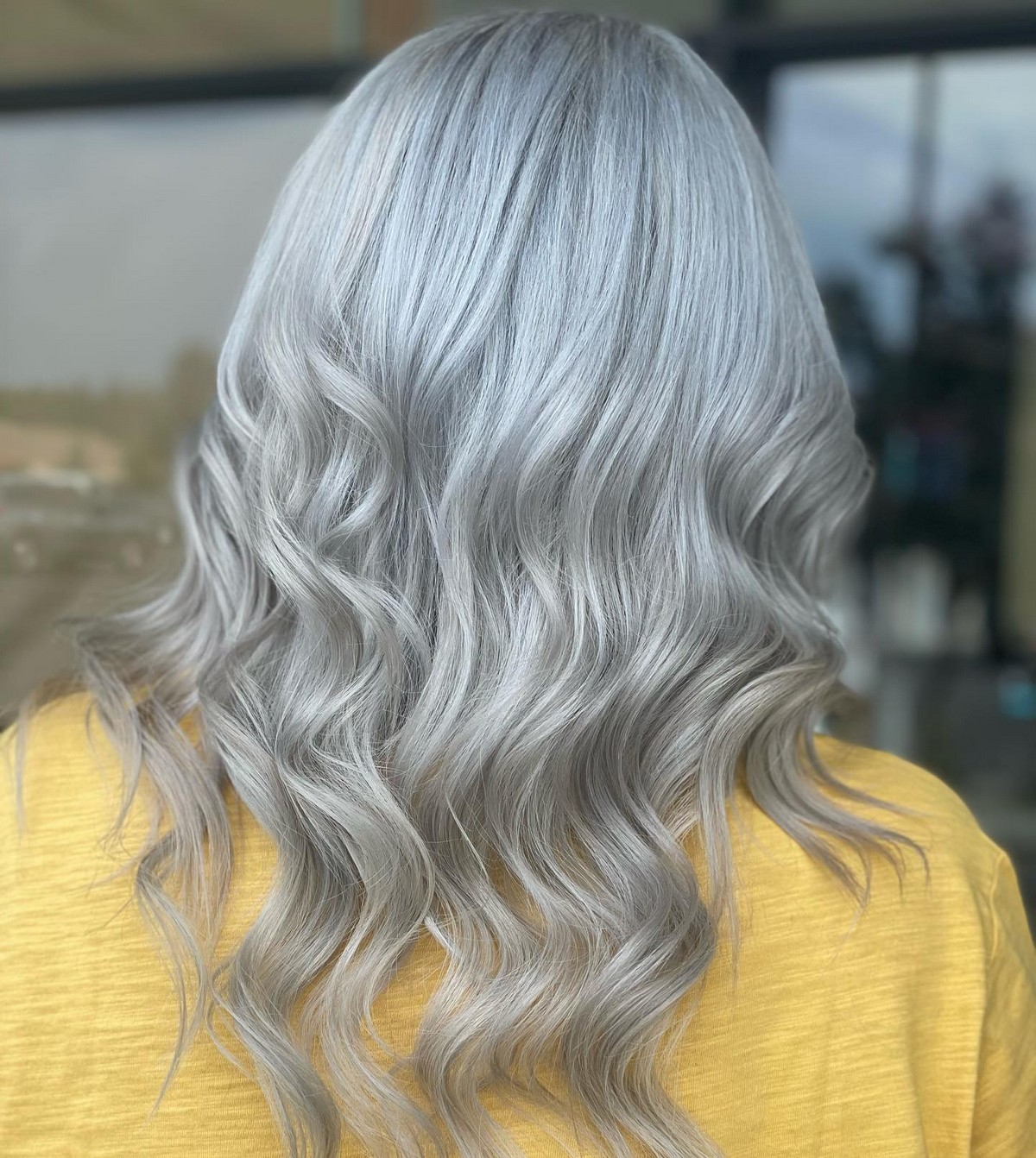 Full Icy Ash Blonde Highlights On Black Hair