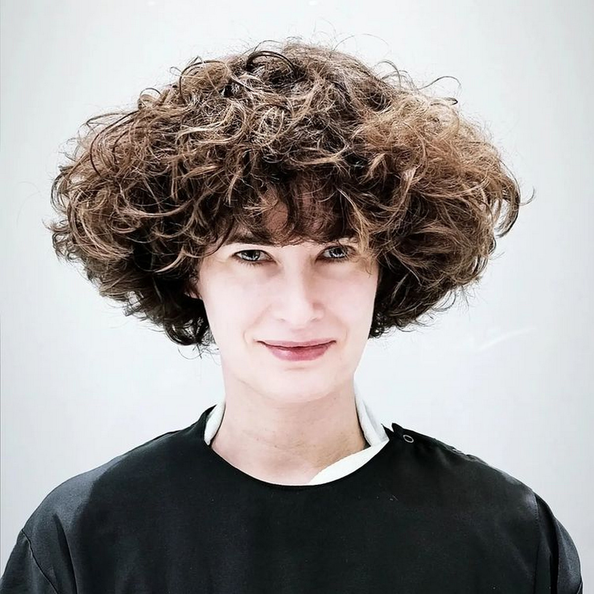 Curly Bob With Halo Cut