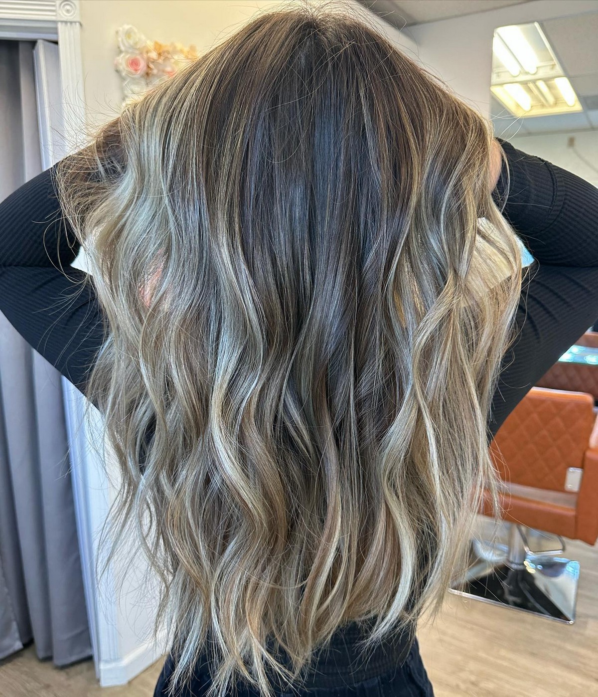 Ashy Platinum Blonde Ombre On Black Hair