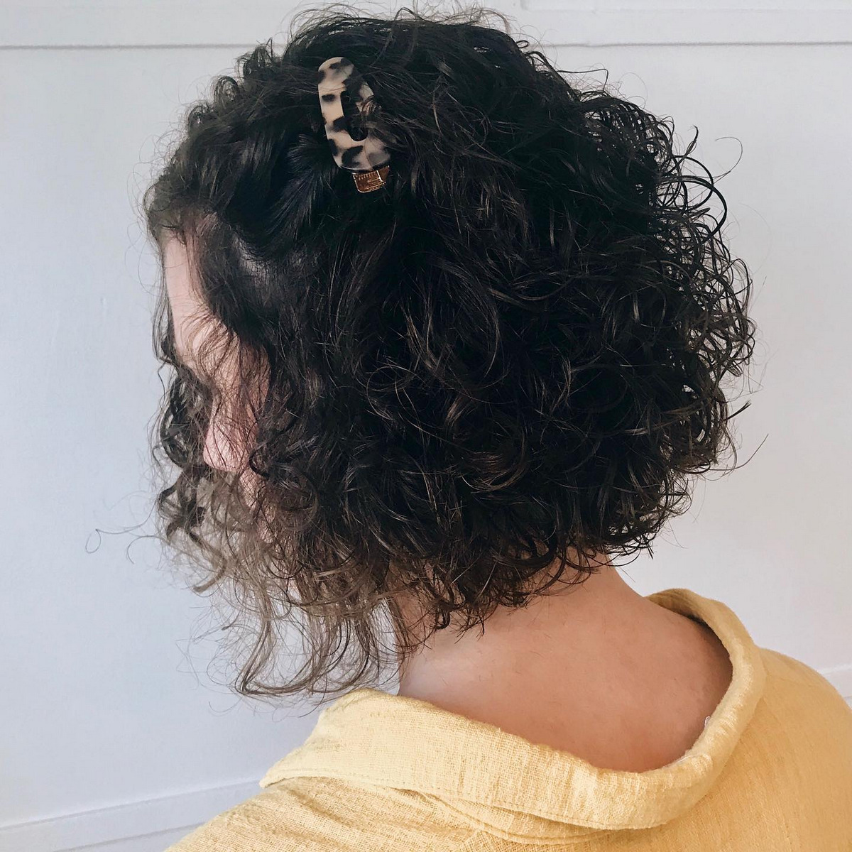 Inverted Black Bob for Curly Hair