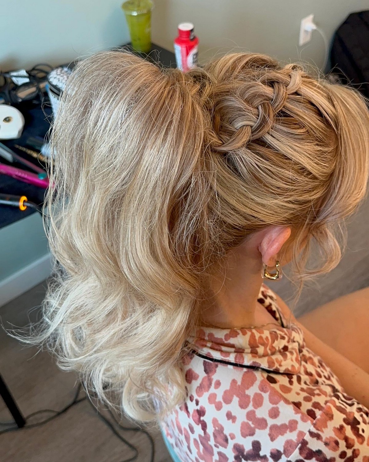 Light Blonde Thick Ponytail With Textured Braid