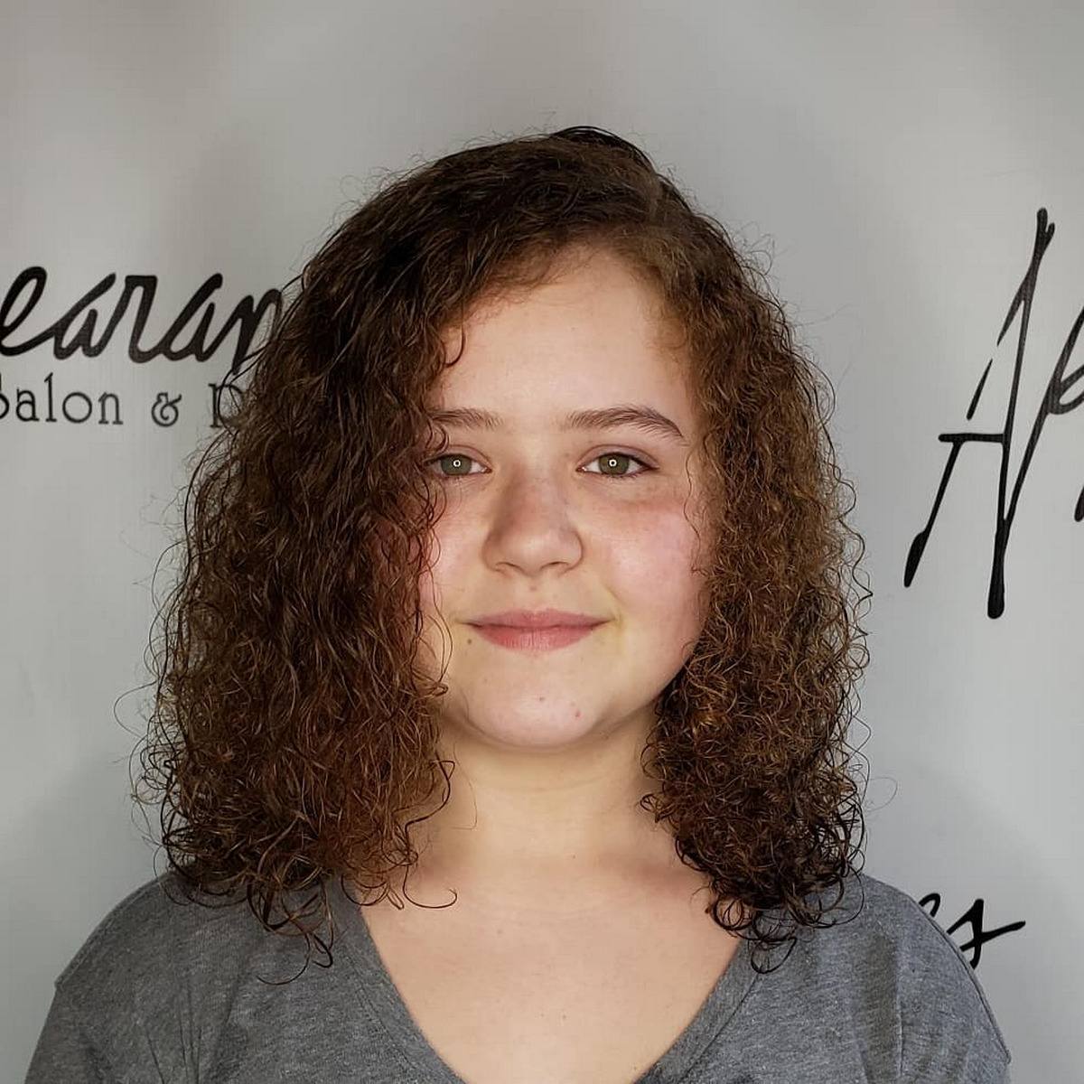 Brown, Thin Curly Perm Hair